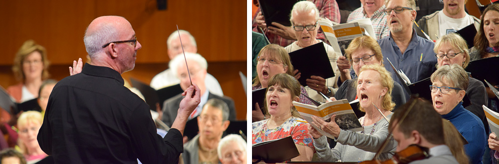 Chris Shepard conducting and masterwork chorus signing